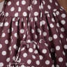 Платье "Амели" в комплекте: пояс, сумочка, ободок арт.00198 какао в горох