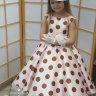Платье в стиле Стиляги "Красотка" арт 076, розовое в коричн горох