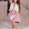 Комплект "Сью": топ, юбка, жакет, сумочка арт.00178 розовый/молочный 