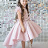  Платье для девочки со шлейфом атласное Pink Marie "Элис" арт. 0219 пудровый