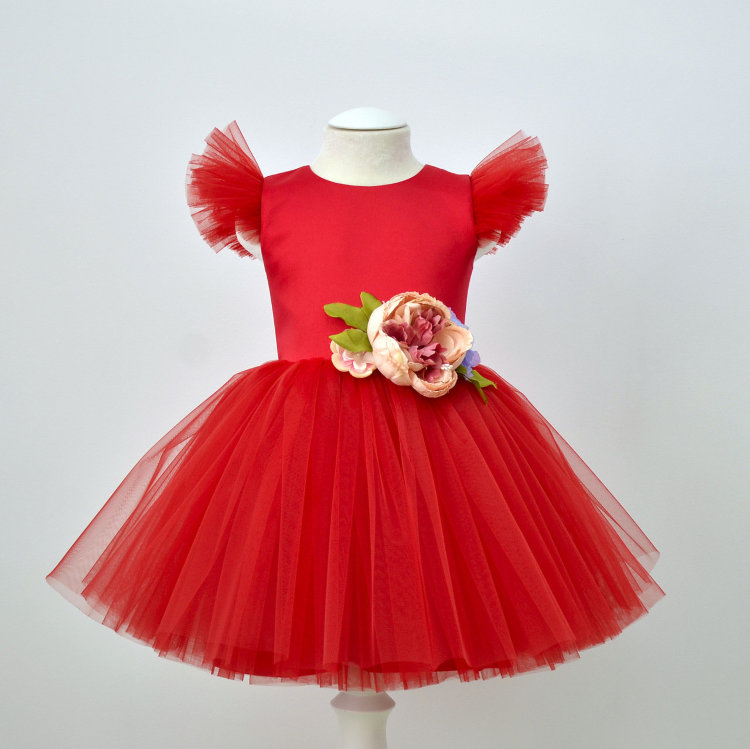 Платье праздничное Little Ballerina красное арт. 01943