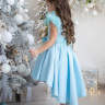  Платье для девочки со шлейфом атласное Pink Marie "Элис" арт. 0219 голубой