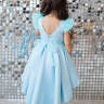  Платье для девочки со шлейфом атласное Pink Marie "Элис" арт. 0219 голубой