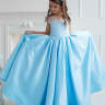 Платье бальное атласное LULU "Амелия" арт.00192 голубое