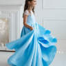 Платье бальное атласное LULU "Амелия" арт.00192 голубое