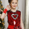 Комплект праздничный (юбка, блузка) "Ирэн" арт.944 красный/серебро