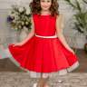 Платье праздничное атласное "Диана" арт.0618 красное