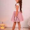 Комплект "Эми": топ, юбка, сумочка, ободок арт.363 розовая пудра