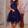 Платье "Твигги" в ретро стиле в комплекте, подьюбник, сумочка, ободок арт:LS -160321/синий