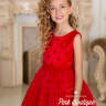 Платье бальное "Емельяна" арт.0277 красное в горох