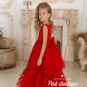 Платье бальное "Емельяна" арт.0277 красное в горох
