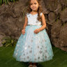 SALE! Платье «Снежинка» праздничное VG0137 голубой 98-104см