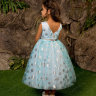 SALE! Платье «Снежинка» праздничное VG0137 голубой 98-104см