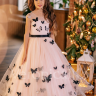 Платье бальное с 3D бабочками "Эмилия" арт.0158 пудра