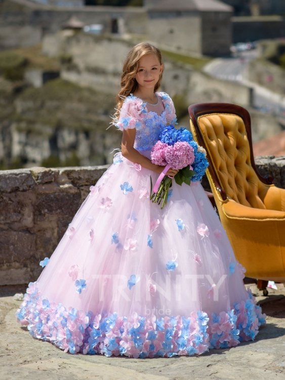 Платье бальное TRINITY bride арт.0450 розово-голубой