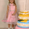 Платье в рэтро стиле "Твигги" в комплекте сумочка, ободок, подъюбник, пояс арт.LS-0420 розовый