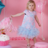 Платье праздничное LULU "Мальвина" арт.2062 голубой/розовый