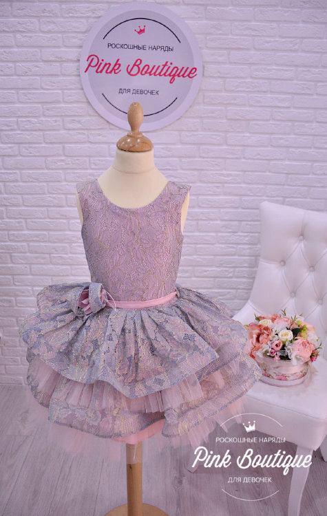 Платье для малышки Beggi +заколка арт.8250 розовый хамелеон