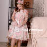 Платье "Стефания" принт роза, в комплекте: ободок, перчатки, сумочка,  арт.LS-063