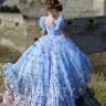 Платье бальное со шлейфом "Констанция" арт.0460 голубое