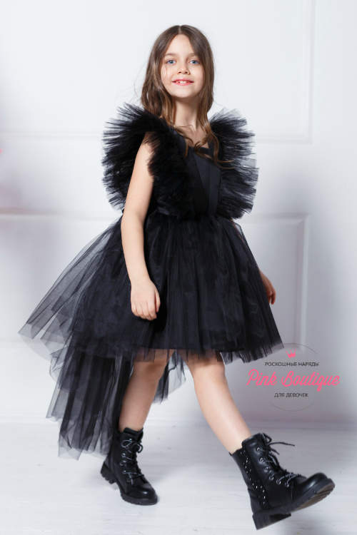 Платье со шлефом LULU "Эрика" арт.00124 черный