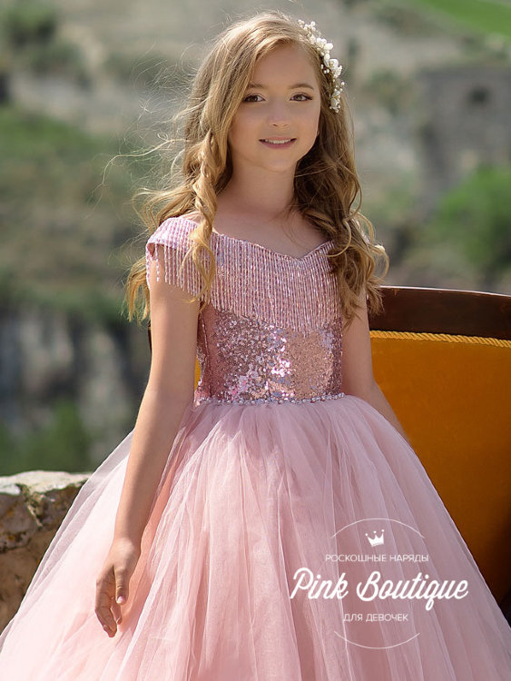 Платье бальное со шлейфом TRINITY bride арт.TG0445 розовый