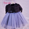 Платье для малышки Beggi +жакет+ободок+брошь арт.9104 черный/голубой