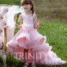 Платье праздничное со шлейфом и рюшами "Теодора" арт.0463 розовый