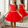 Платье в горох "Нэнси" в стиле стиляги арт.2051 красный