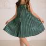 Платье плиссе "Русалина" в комплекте: сумочка, ободок арт.00200 зеленый изумруд