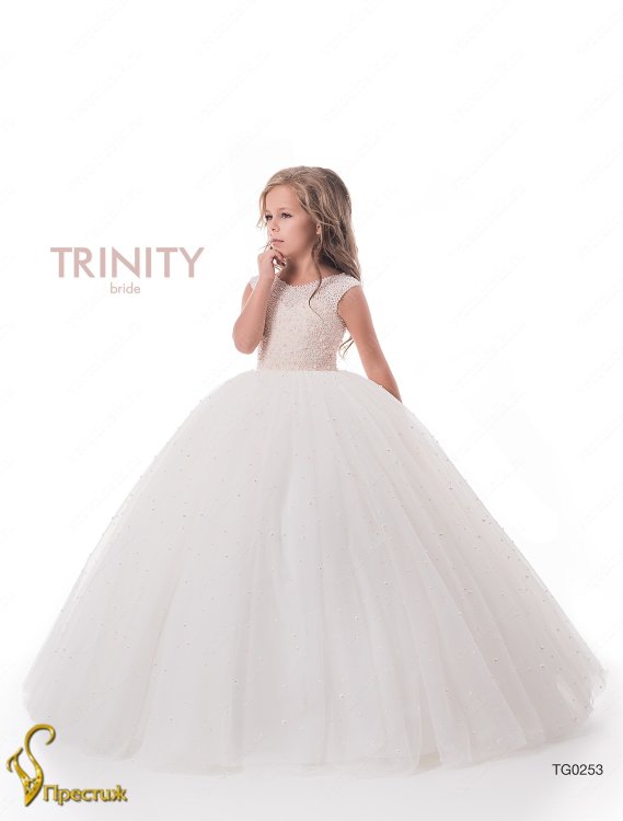 Платье бальное с жемчужным лифом TRINITY bride арт.FG0253 молочный