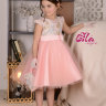 Платье Lila Style "Полин" в комплекте: ободок, перчатки, сумочка, цвет пудра, арт.LS 145
