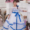 Платье для девочки бальное арт.TG0153 белый-синий