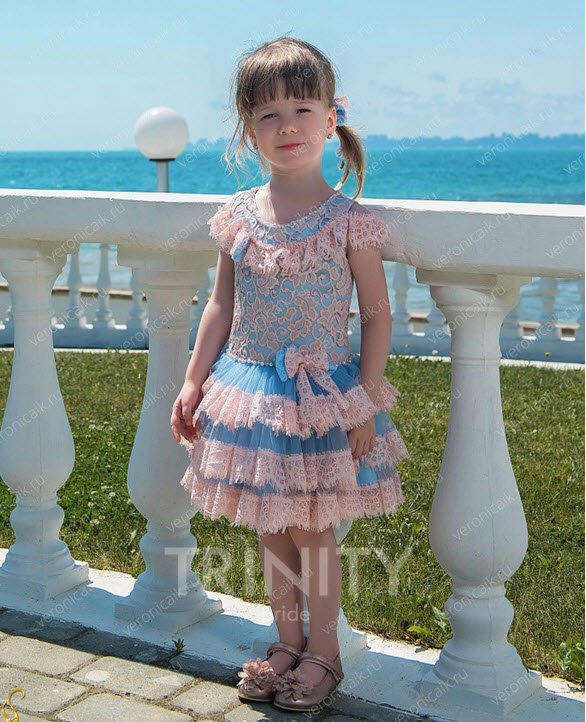  Платье для малышки TRINITY bride арт.TG0405 пудра-голубой
