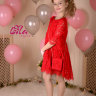 Платье Lila Style "Анэт" красное , в комплекте: ободок, перчатки, сумочка