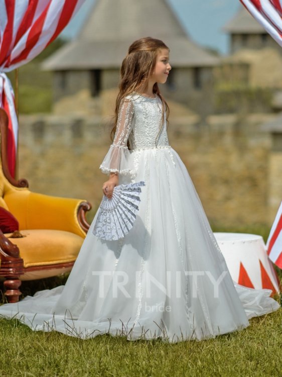 Платье бальное со шлейфом TRINITY bride арт.TG0428 молочный
