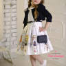 Костюм "Бетти" в комплекте: платье, жакет, ободок, сумочка, ремешок, подьюбник арт.LS0720/молочный