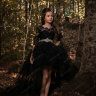 Платье праздничное со шлейфом "Доминика" арт.0653 черный