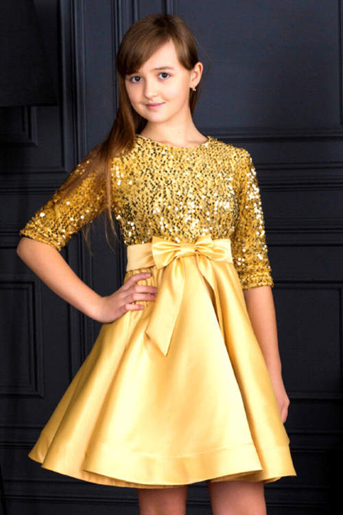  Платье праздничное "Амалия" арт.0121 золото