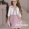 Комплект "Сью": топ, юбка, жакет, сумочка арт.00178 розовый/молочный 