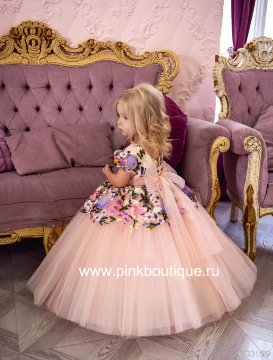 Платье бальное "Алисия" арт.0199 персиковое