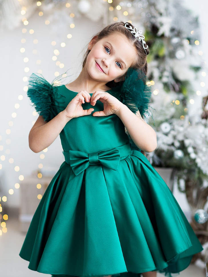 Платье из атласа для девочек - купить в интернет-магазине Детский мир
