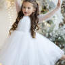 Платье для девочки с рукавом Pink Marie "Алисия" арт. 0221 белый