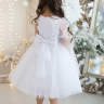 Платье для девочки с рукавом Pink Marie "Алисия" арт. 0221 белый