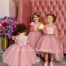 Платье праздничное "Забава" арт.0207 розовый в горошек