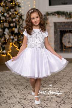 Платье праздничное "Меринда" арт.0617 белое