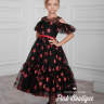 Платье праздничное "Марсита" арт.0308 черный-красный