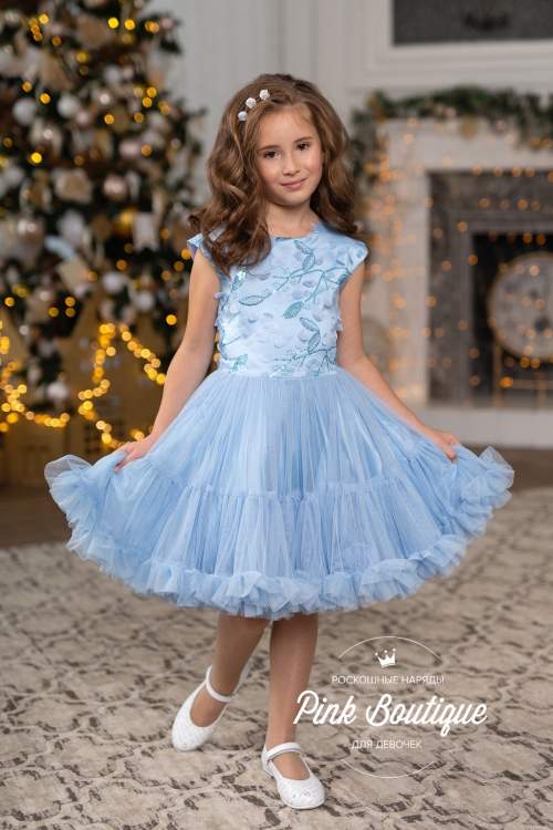 Платье праздничное "Клэрис" арт.0619 голубой