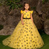 Платье бальное со шлейфом "Регина" арт.0132 желтый