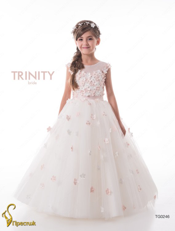 Платье праздничное TRINITY bride арт.TG0246 молочный-пудра